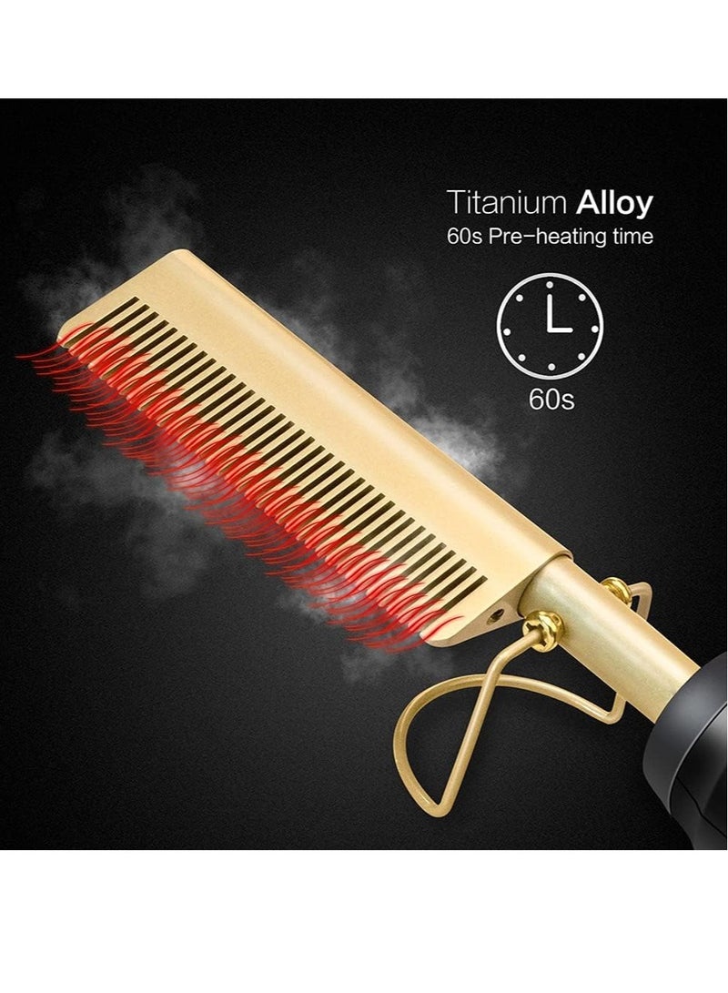 ELTRAZONE Heating Comb Straightener Electric Hot Comb Flat Iron Hair Straightening Brush Smoothing Iron Comb Hair Straightener Brush - Image 2