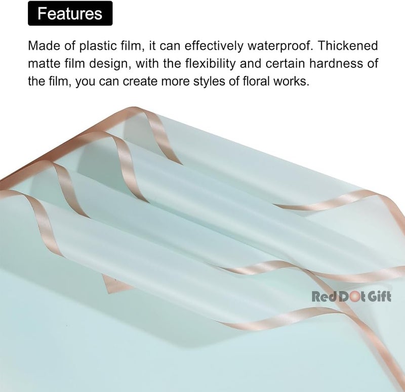 Red Dot Gift 20 Sheets Waterproof Flower Wrapping Paper with Gold Edge - Image 4