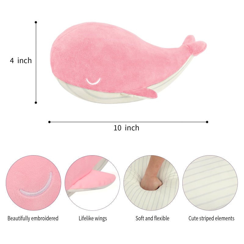MUPI Whale Stuffed Animals 10  Plush Pillow - Shark Humpback and Jellyfish Stuffed Animals - Ocean Decor and Toys(Pink) - Image 2