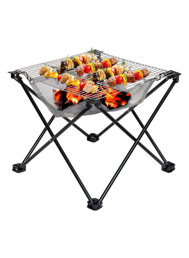 AL SANIDI Flexible stainless steel charcoal grill, Stainless steel mesh, Black, Size27*27*32 Cm - Image 2