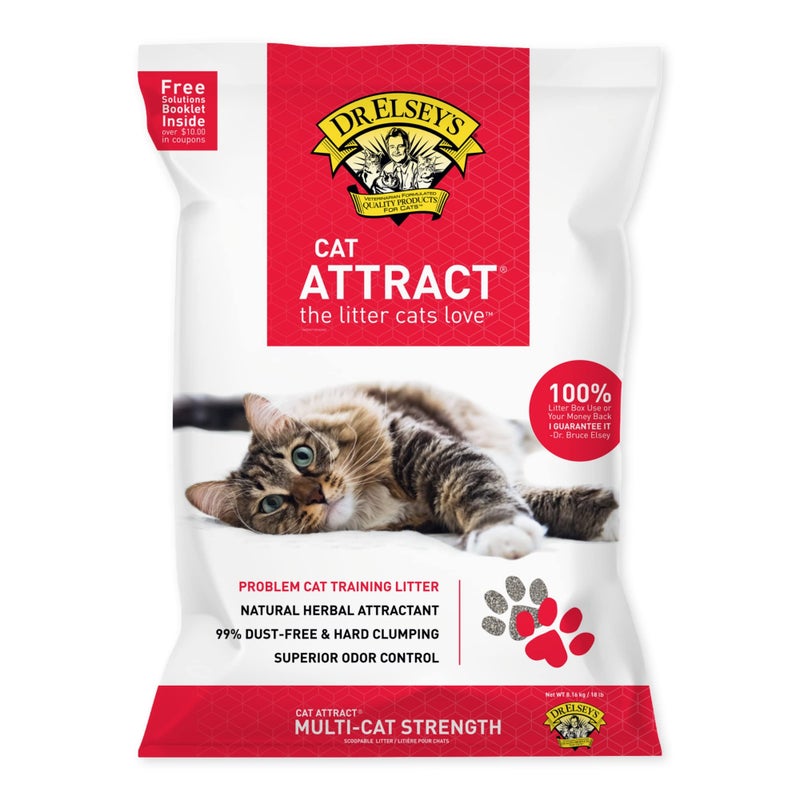 Dr. Elsey's Cat Litter Cat Attract - Unscented Natural Herbal Cat litter - Superior Odor Control Cat Litter - Low Dust & Low Tracking Unscented Cat Litter w/ Herbal Attractant (18lbs) - Image 1