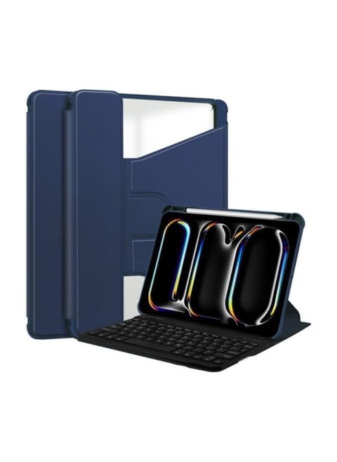 Keyboard Case Compatible with IPad Air 13 Inch 2024,Acrylic Rotating Protective Case + Keyboard,Multi-View Stand,with Pen Slot,Detachable Keyboard Case for IPad Air 13