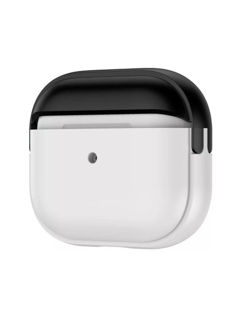 Compatible with AirPods 4 Case with Carrying Lanyard, Shockproof Soft TPU Protective Cover - LED Visible to Monitor Charging Status (White)