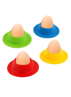CMGTYYD Egg Holder Set, 4PCS Silicone Egg Cups Set Egg Cups Stand for Kitchen Boiled Eggs Breakfast  - Image 1