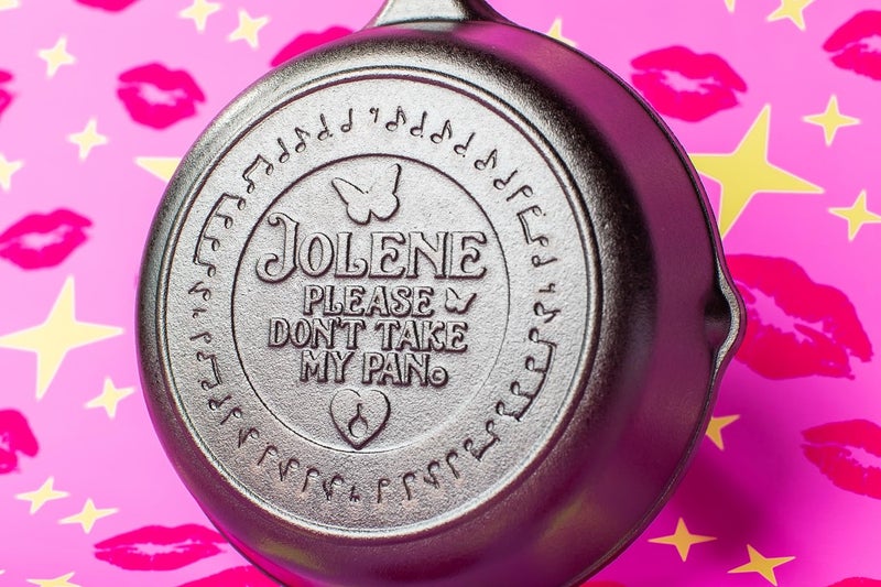 Lodge 8 Inch Dolly Parton Pre-Seasoned Cast Iron Stamped Skillet - Signature Teardrop Handle - Use in the Oven, on the Stove, on the Grill, or Over a Campfire - Jolene - Image 2