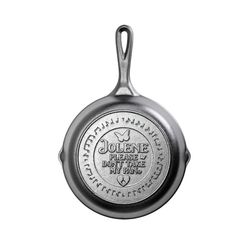 Lodge 8 Inch Dolly Parton Pre-Seasoned Cast Iron Stamped Skillet - Signature Teardrop Handle - Use in the Oven, on the Stove, on the Grill, or Over a Campfire - Jolene - Image 1