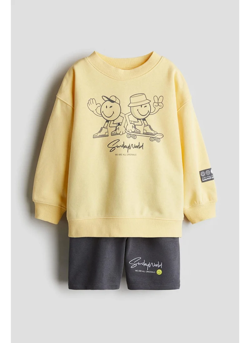 اتش اند ام 2-piece printed sweatshirt set