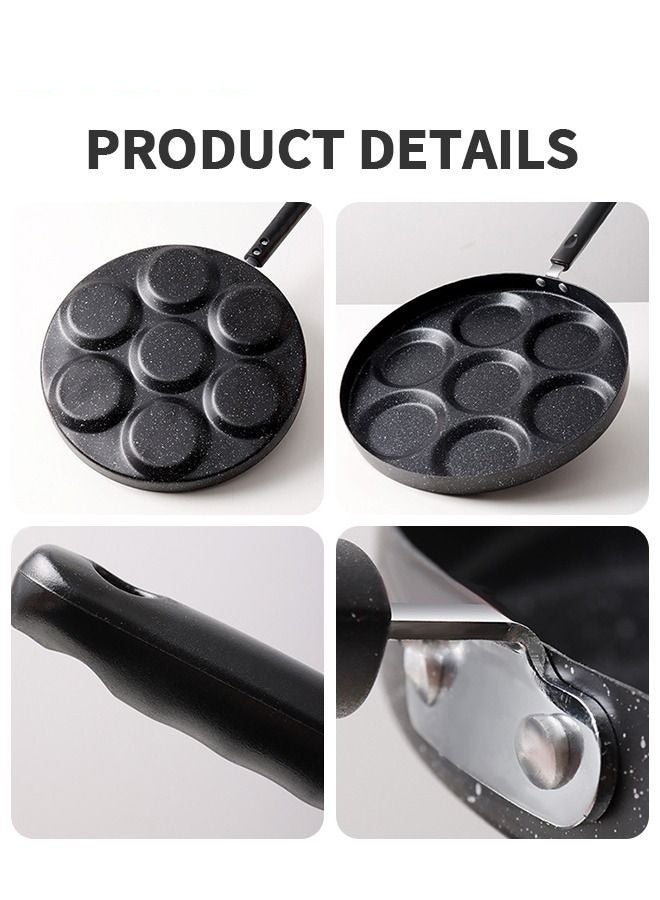 ميكسد مقلاة البيض غير اللاصقة بسعة 7 أكواب - مع طباخ وملعقة وفرشاة - مناسبة لموقد الغاز وموقد التحت الحمراء - Image 3