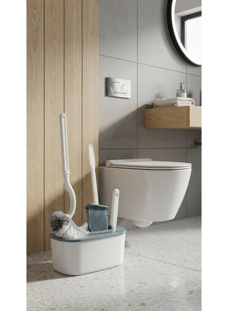 Maintaining a hygienic and spotless bathroom is simple and efficient with this functional toilet brush and holder set. Built with durable bristles that reach tight corners and hard-to-clean rims, it thoroughly removes buildup without scratching surfaces. The included ventilated holder neatly conceals the brush while trapping drips, keeping bathroom floors dry, sanitary, and well-organized. - Image 4