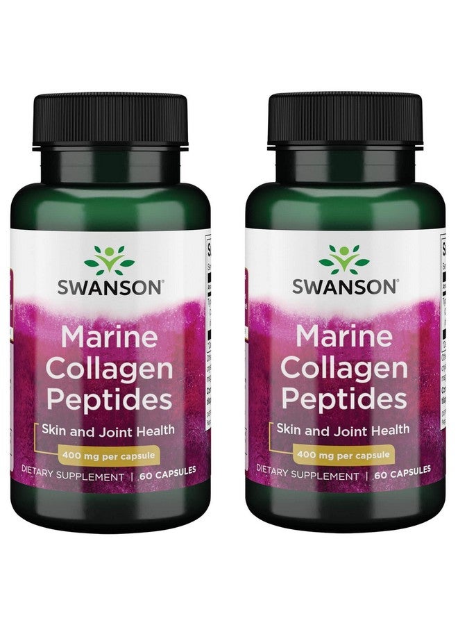 Swanson Hydrolyzed Fish Collagen Type I 400 Milligrams 60 Capsules (2 Pack)