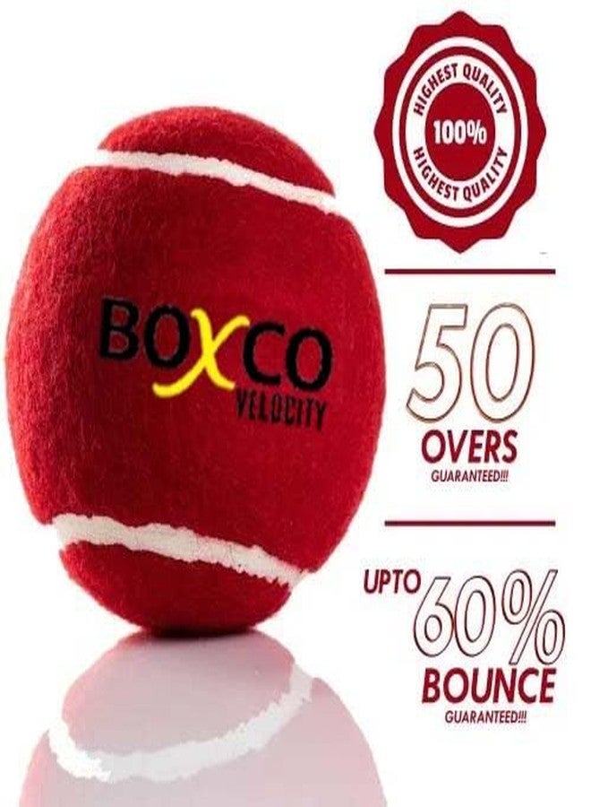 BOXCO Velocity Heavy Weight Tennis Cricket Ball, Standard Size, Maroon (Pack of 3) - Image 2