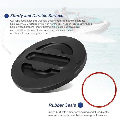 LEWEREST 2 Pack Access Cap Assembly 291004481 Parts for Sea-Doo GTX RXT RXP WAKE FISH PRO GTI GTR EXPLORER, Rear Deck Access Cover with Sealing O-ring Compatible with Sea-Doo Motorboat Accessories - Image 4