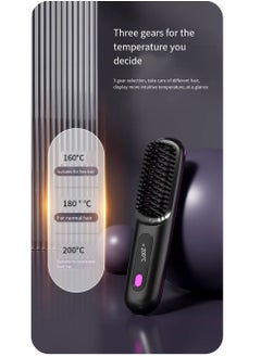 General Mini Ionic Straightening Comb – Travel-Friendly Straightener & Curler for Men/Women, Dual-Use Hair Styling Tool  - Image 4