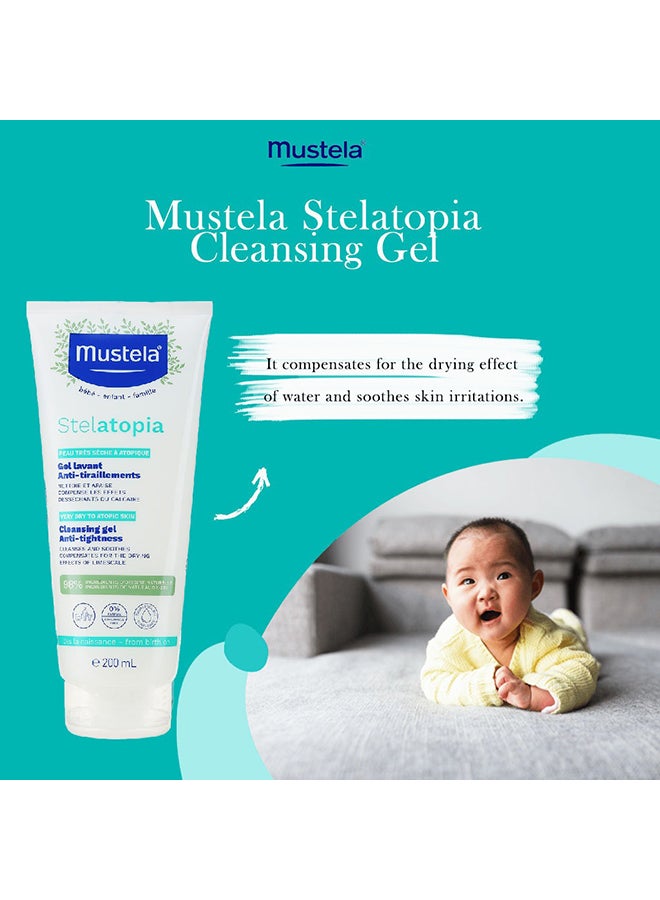 Mustela Stelatopia Baby Cleansing Gel With Organically Farmed Sunflower - 200ml - Image 2