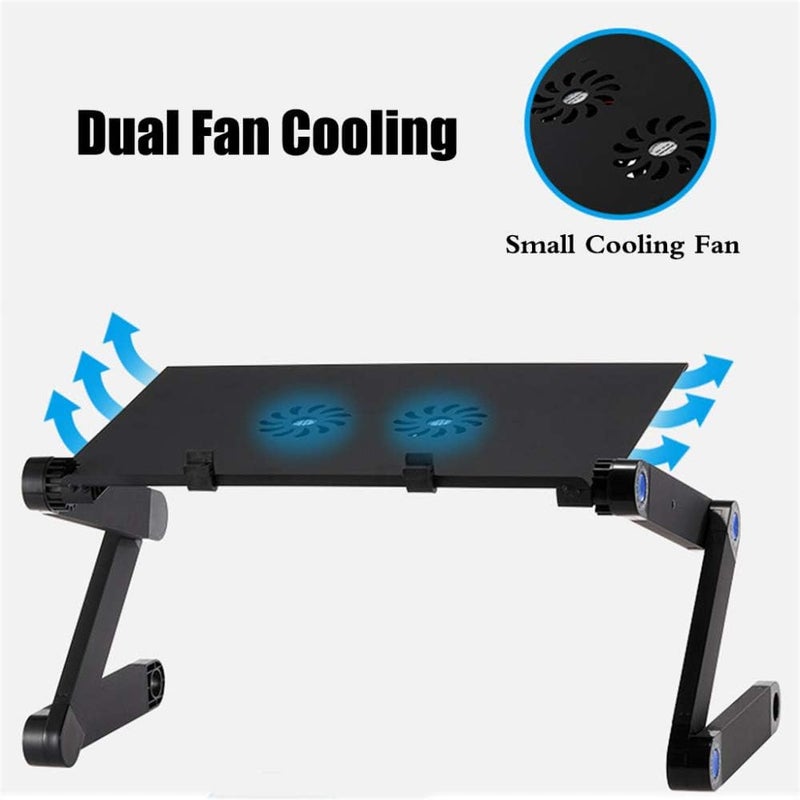 Laptop Stand,Portable Laptop Bed Tray Table,Adjustable Height and Angle,Suitable for Bedroom,Living Room,Sofa,Black - Image 3