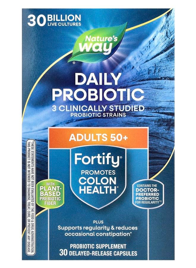 Nature's Fortify® Daily Probiotic Adults 50+ 30 Billion CFU 30 Delayed-Release Capsules 