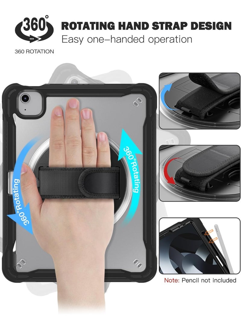 Case for iPad Air 11 inch M3/M2(2025/2024) and Air 5th/4th Generation 10.9‘’ & Pro 11inch 4th/3rd/2nd/1st(22/21/20/18) Cover with Pencil Holder,Screen Protector,Hand Stand, pen, Black - Image 4