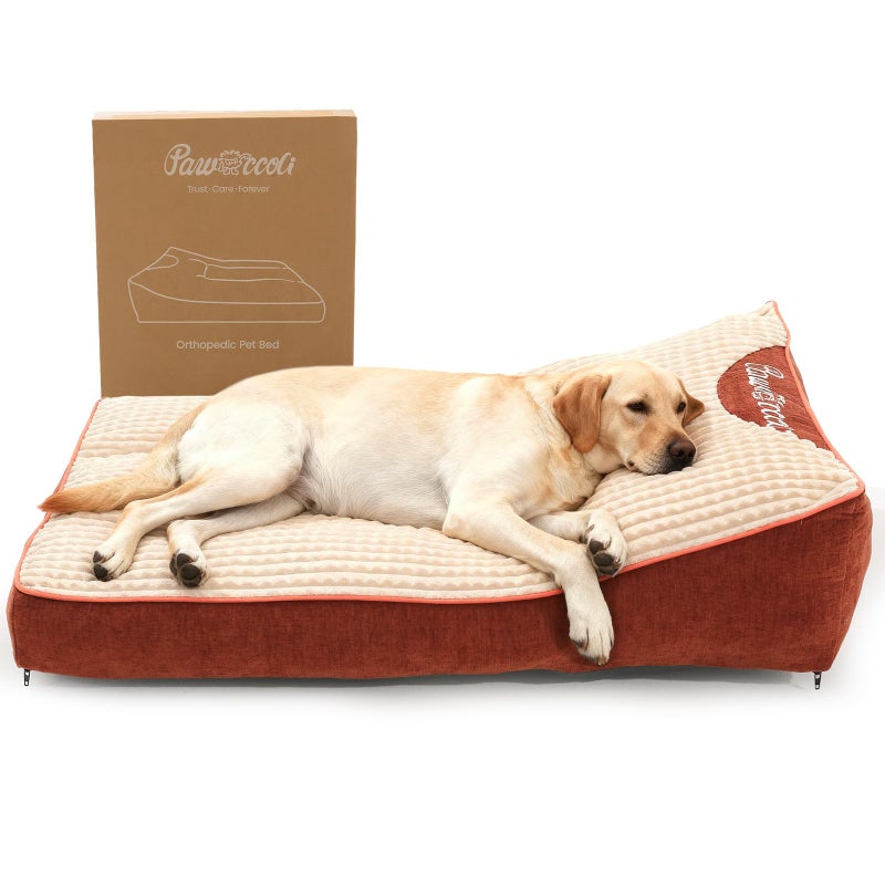 Pawccoli XL Dog Bed for Crate - Orthopedic Foam Crate Mat Large Comfy Flat Pet Beds with Removable Washable Cover, Suitable for Pet Up to 100 lbs(43''Ã—28''Ã—6'') - Image 1