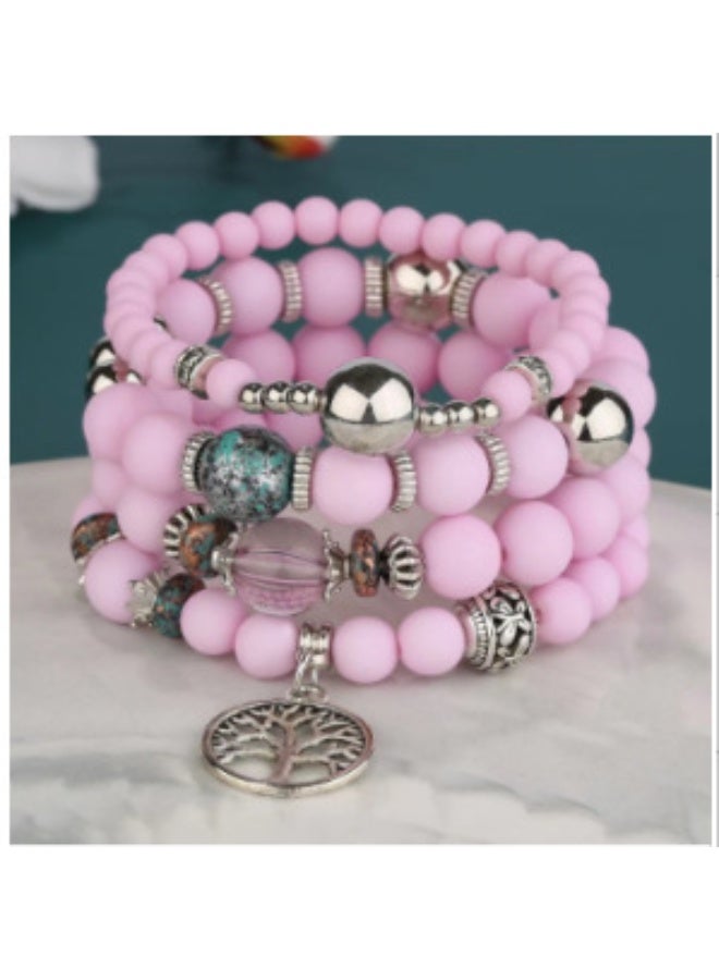 KUYING Bohemian Style Trendy Design Bead Pendant Multilayer Bracelet