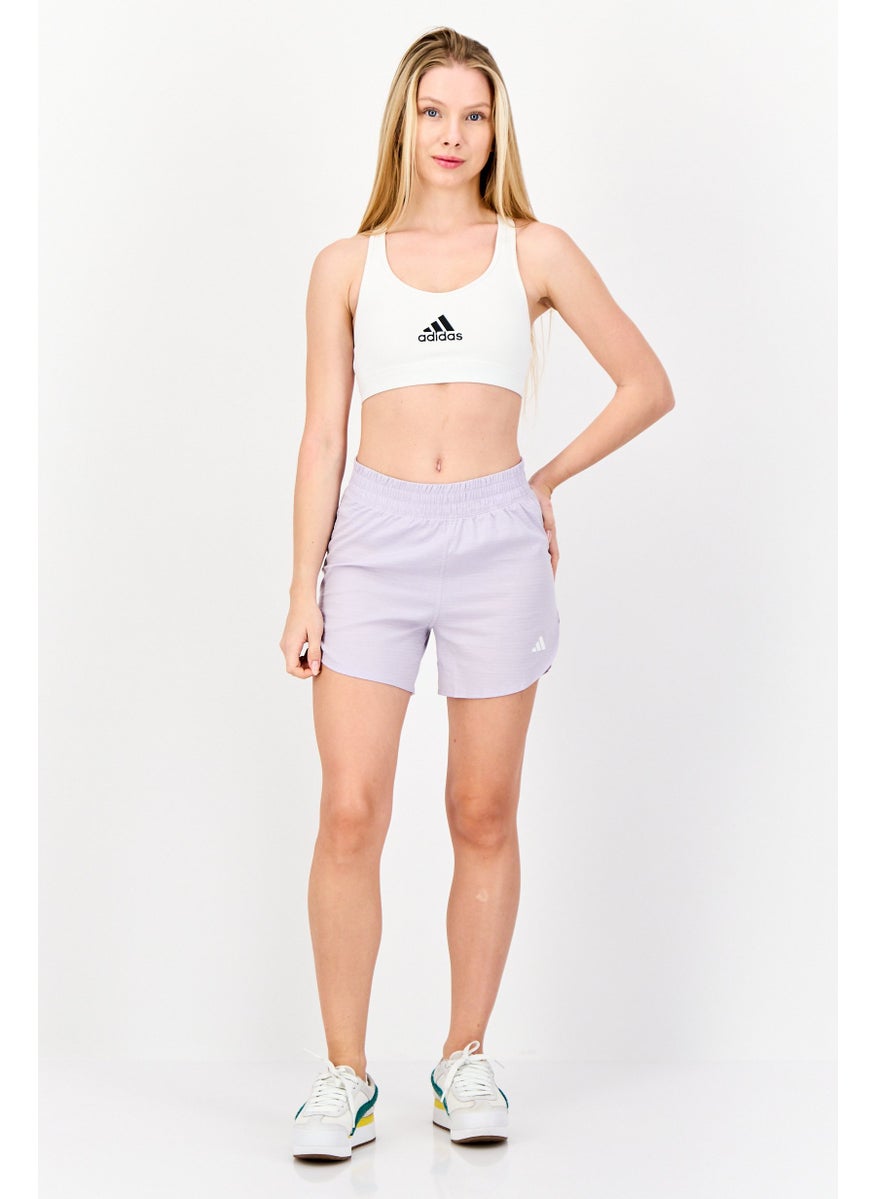 Adidas Women Sportswear Fit 4 Inseam Training Shorts, Lavender  - Image 2