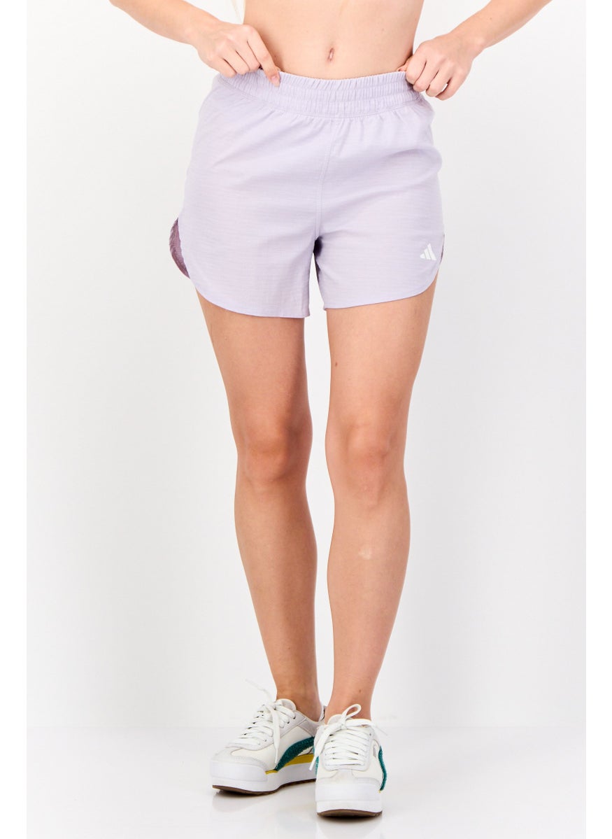 Adidas Women Sportswear Fit 4 Inseam Training Shorts, Lavender  - Image 1