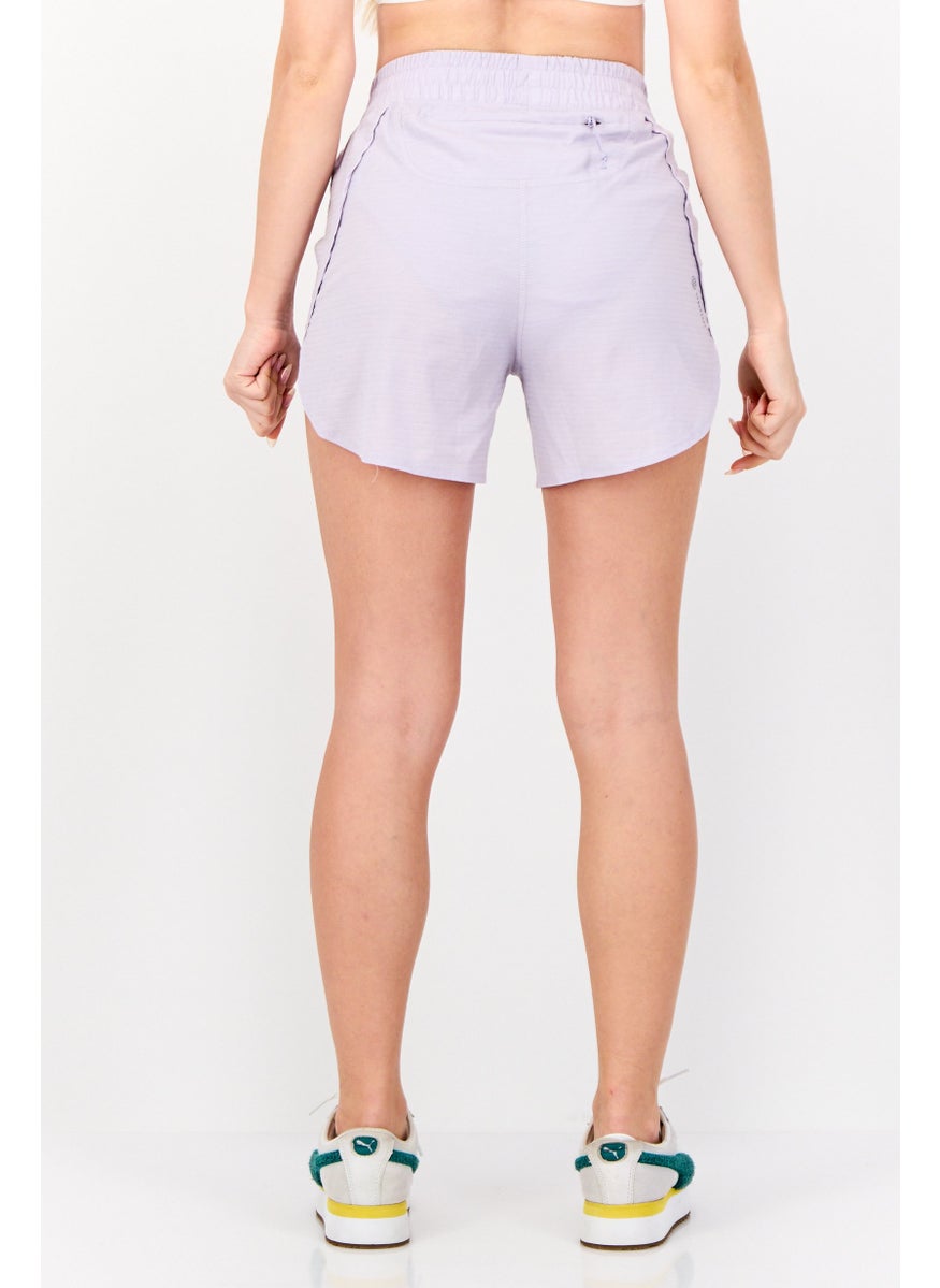 Adidas Women Sportswear Fit 4 Inseam Training Shorts, Lavender  - Image 4