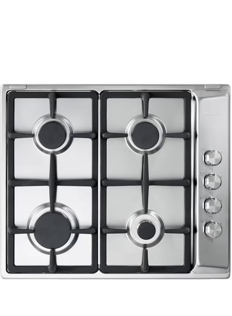 Elba 4-Burner Gas Hob, Cast Iron Hob, 60cm, Full Safety, Stainless Steel ENS65-444XD - Image 2