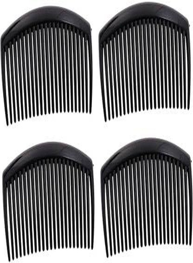 PALMATE 4 Pcs Premium Classic Side Clip Hair Comb, Teeth Hair Combs Hair Clip Comb Plastic, Black - Image 2