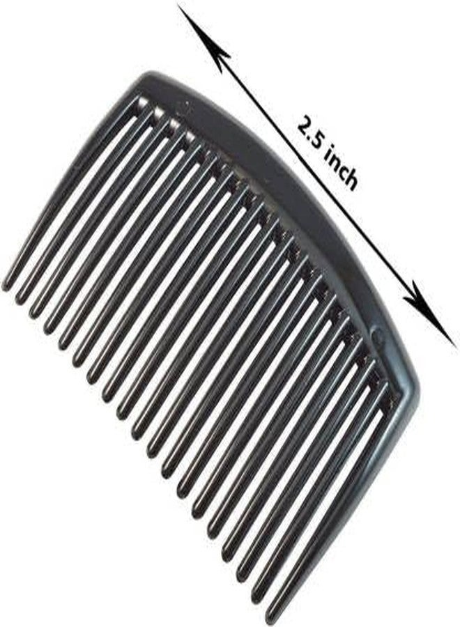 PALMATE 4 Pcs Premium Classic Side Clip Hair Comb, Teeth Hair Combs Hair Clip Comb Plastic, Black - Image 3