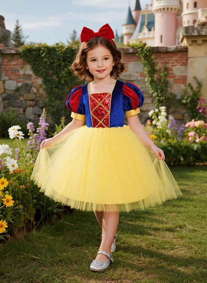 Take Two Girls Multi-Color Sequin Embellished Snow White A-Line Midi Dress