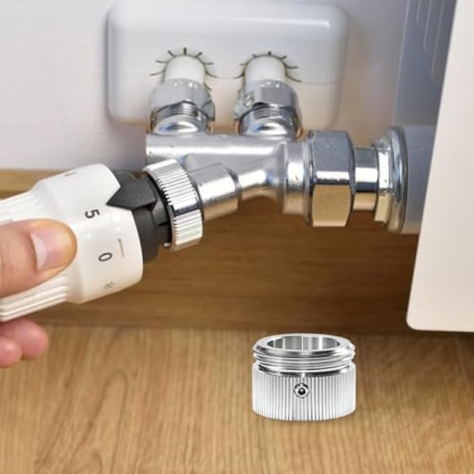 PACK OF 4 M30 X 1.5 RADIATOR THERMOSTAT ADAPTER, 304 STAINLESS STEEL HEATING VALVE ADAPTER RA/RAV/RAVL, RADIATOR VALVE THERMOSTAT HEAD WITH STRIPS, RADIATOR ACCESSORIES WITH HEX KEY - Image 3