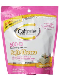 Caltrate Calcium And Vitamin D Soft Chews Vanilla Creme 60 Count (Pack Of 3)  - Image 2
