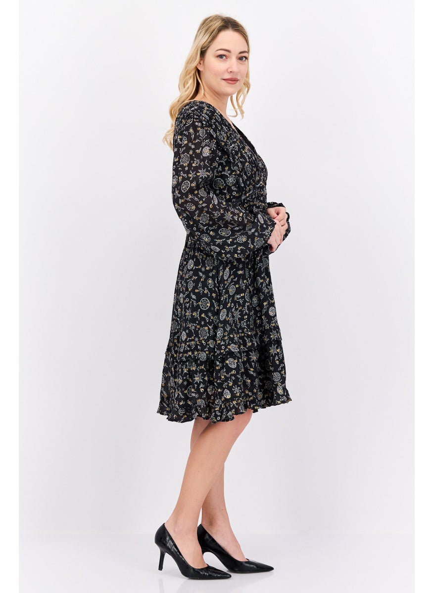Scotch & Soda Women Allover Print Mini Dress, Black Combo  - Image 2