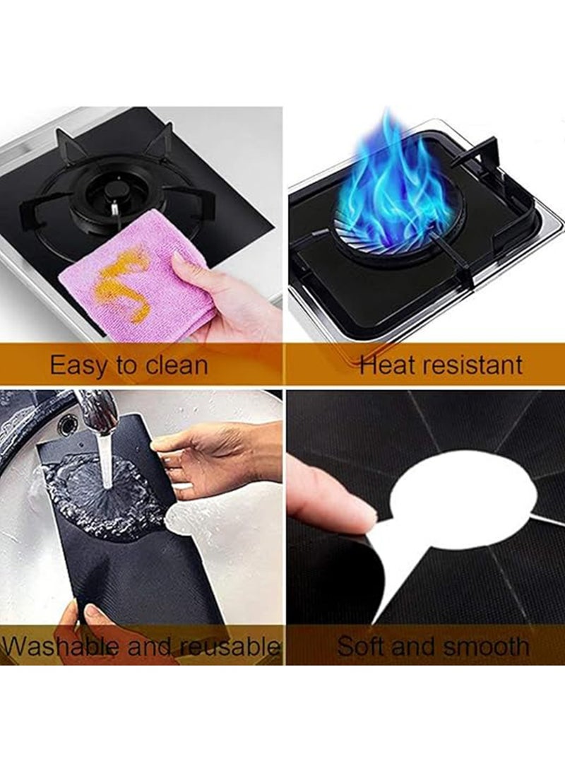 5 Pcs Reusable Non-Stick Black Stovetop Protectors,Stove Burner Covers Double Thickness for Kitchen and Easy to Clean（Black）  - Image 3