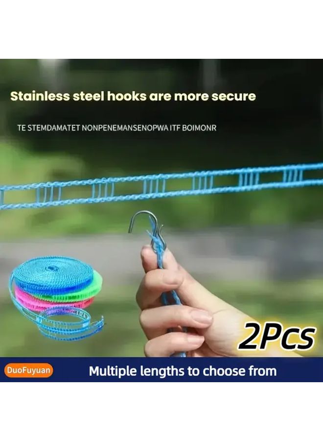 Upgraded Thickened Portable Clothesline 2 Strips 118 Inch Non Slip Windproof For Camping Travel Home - Image 3