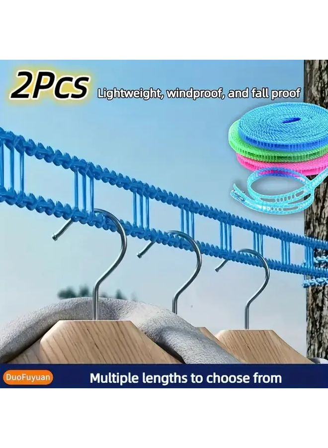Upgraded Thickened Portable Clothesline 2 Strips 118 Inch Non Slip Windproof For Camping Travel Home - Image 2