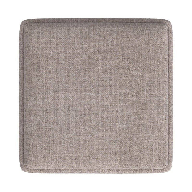 Homepop Home Decor |HomePop Storage Ottoman with Tray Top|Upholstered Modern Square Storage Ottoman with Storage for Living Room & Bedroom, Light Brown Woven - Image 3