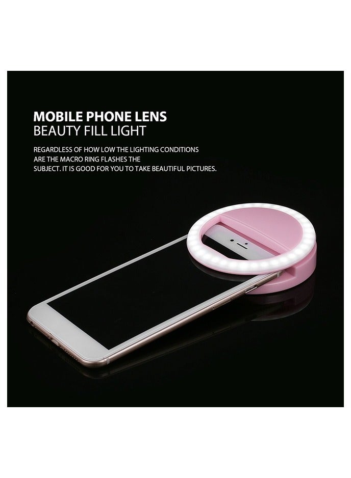 Portable Camera Studio LED Photography Ring Light Pink/White  - Image 2