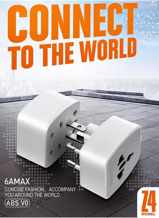 LDNIO Universal Conversion Plug for Travel Adaptor Connect to The Worldwide Charger Plug US/AU/EU/UK White 