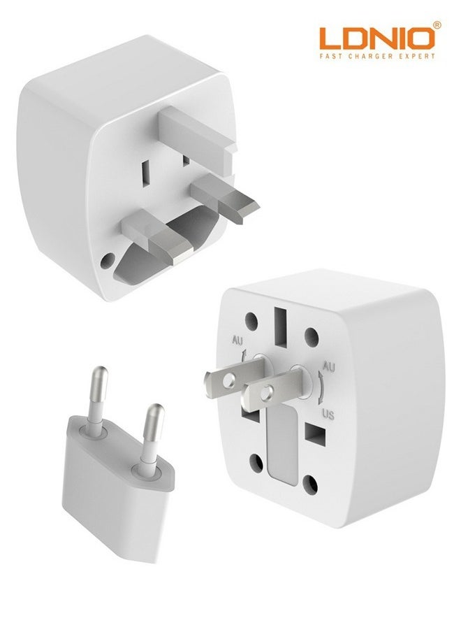 LDNIO - Universal Conversion Plug for Travel Adaptor Connect to The Worldwide Charger Plug US/AU/EU/UK White - Image 1