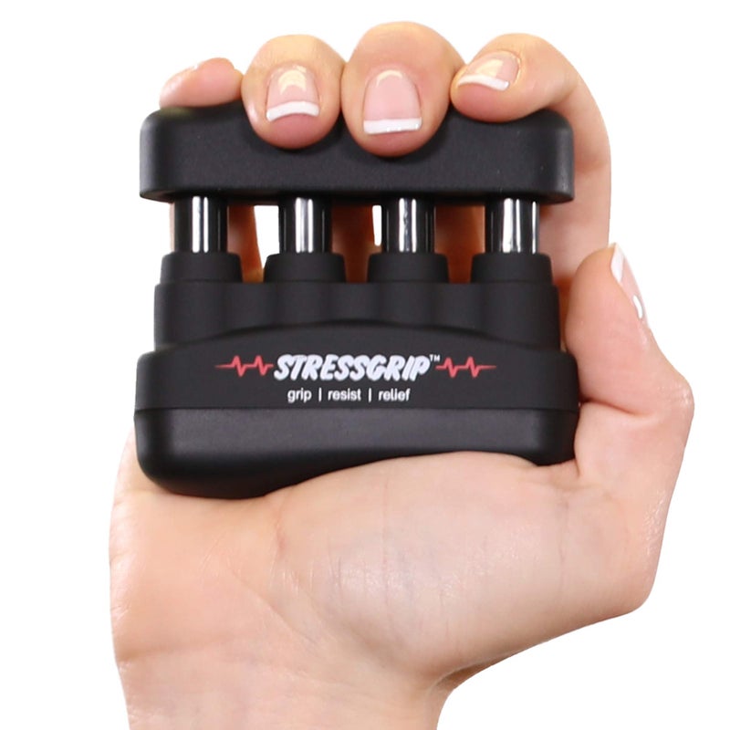 StressGrip - The Stress Ball for Adults (Medium) A Stress & Anxiety Relief Device - Comfortable Hand Exerciser - Stress Reliever & Hand Gripper - Black - Image 1