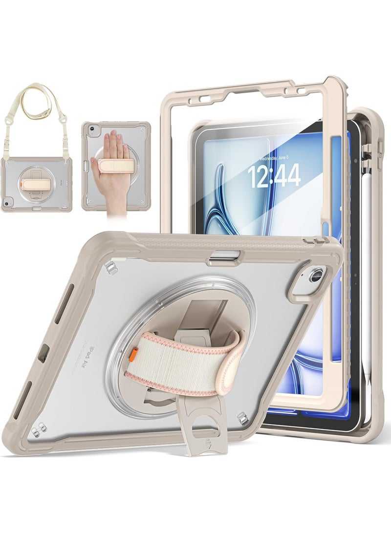 Case for iPad Air 11 inch M3/M2(2025/2024) and Air 5th/4th Generation 10.9‘’ & Pro 11inch 4th/3rd/2nd/1st(22/21/20/18) Cover with Pencil Holder,Screen Protector,Hand Stand, pen, Grey - Image 1