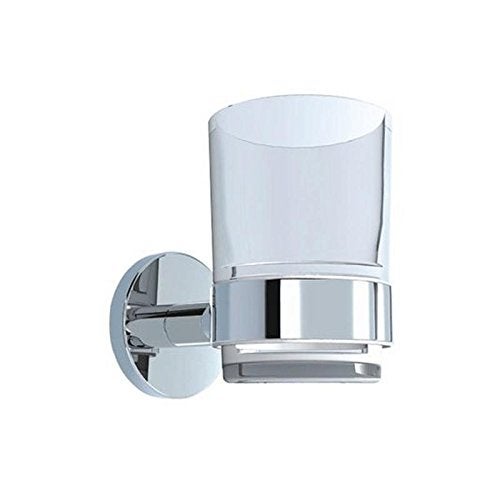 Viking Tumbler Holder - Frosted Glass with Chrome Finish | Toothbrush Stand/Bathroom Accessories - Image 1