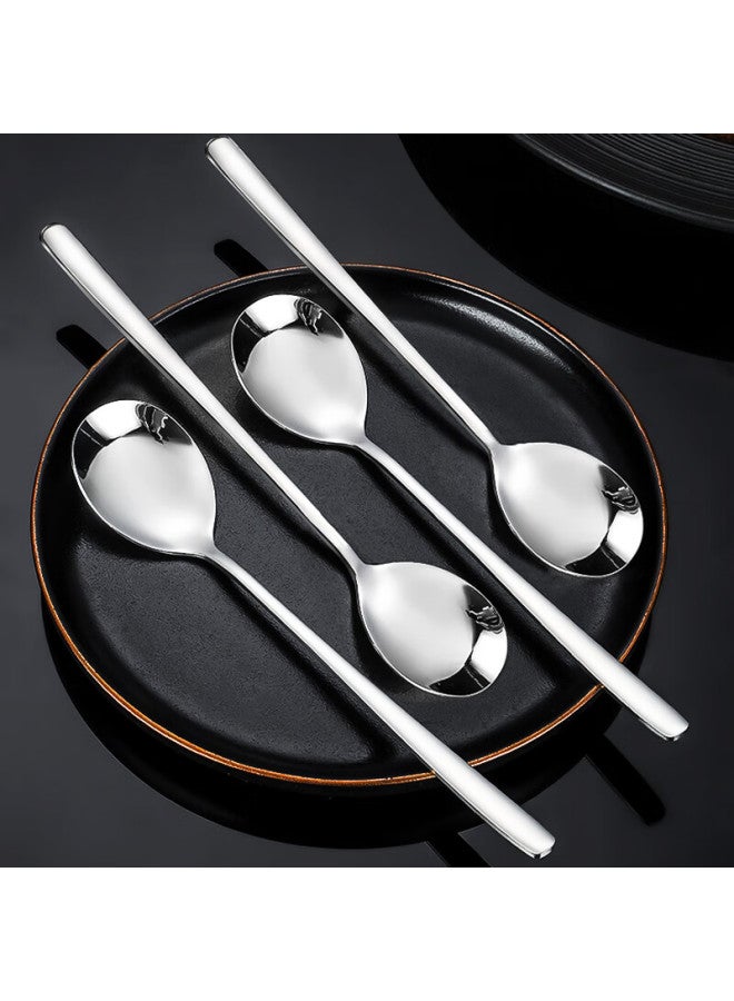 Pick up paintings Hua 316l Stainless Steel Soup Ladle, Large And Thickened Spoon, Table Spoon, Rice Spoon, Soup Spoon, Ladle, Spoon, 4-pack - Image 1
