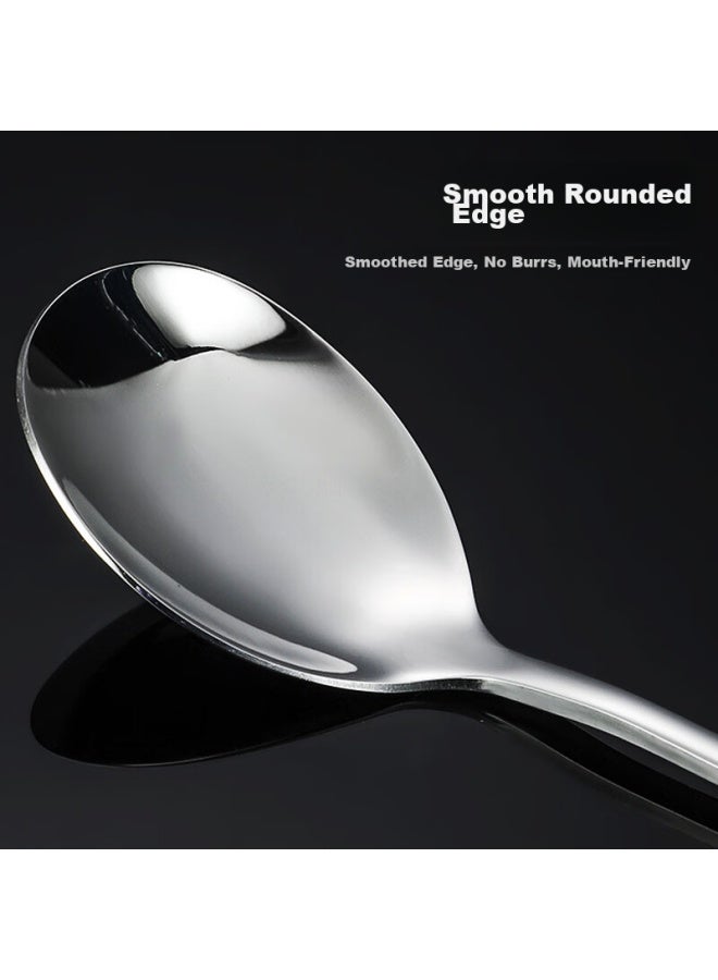 Pick up paintings Hua 316l Stainless Steel Soup Ladle, Large And Thickened Spoon, Table Spoon, Rice Spoon, Soup Spoon, Ladle, Spoon, 4-pack - Image 5