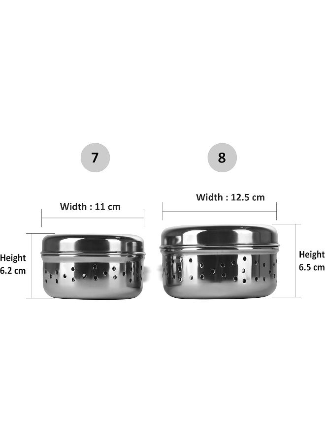 Sumeet Stainless Steel Hole Puri Dabbas/Flat Canisters – Air Ventilation Holes, Rust-Resistant, Dishwasher Safe for Storing Vegetables & Fruits Fresh - Image 4
