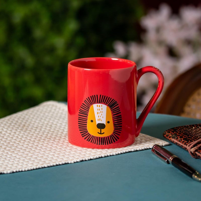 Clay Craft Fine Ceramic MilkCoffee Mug 350 ml Each Set of 2 Lion - Image 1