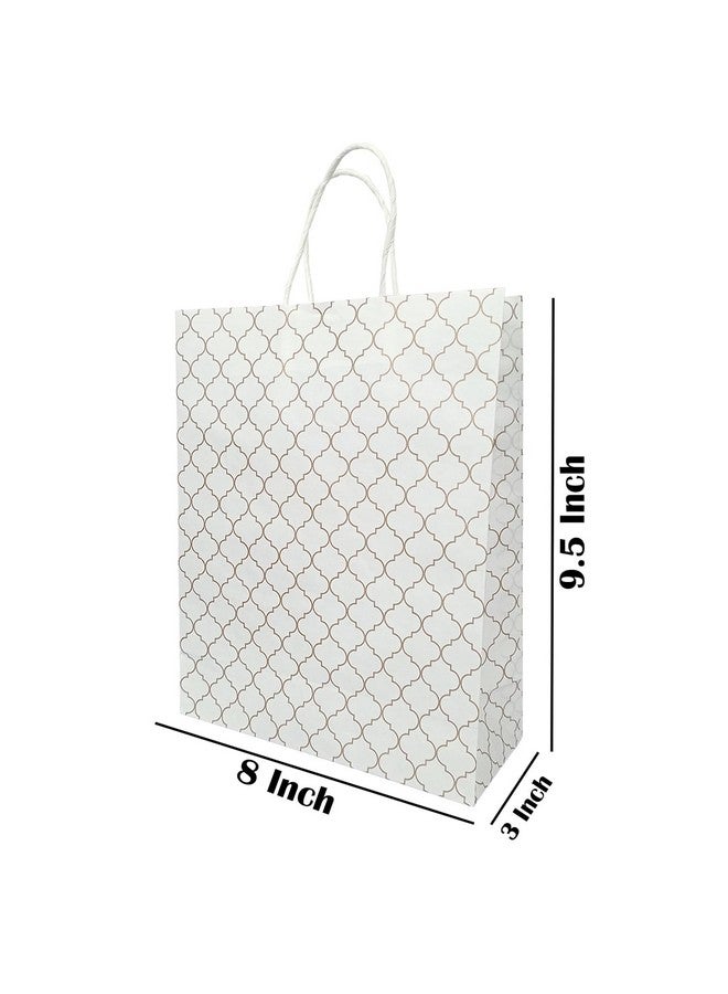 Aakriti Craft Paper Bags, Carry Bag For Wedding Party Craft Retail Packaging, Recycled Twist Handles Colorful White Small Gift Bags Shopping Bags Small Size: 10 x 8 x 3 Inch (20 PCS) - Image 4