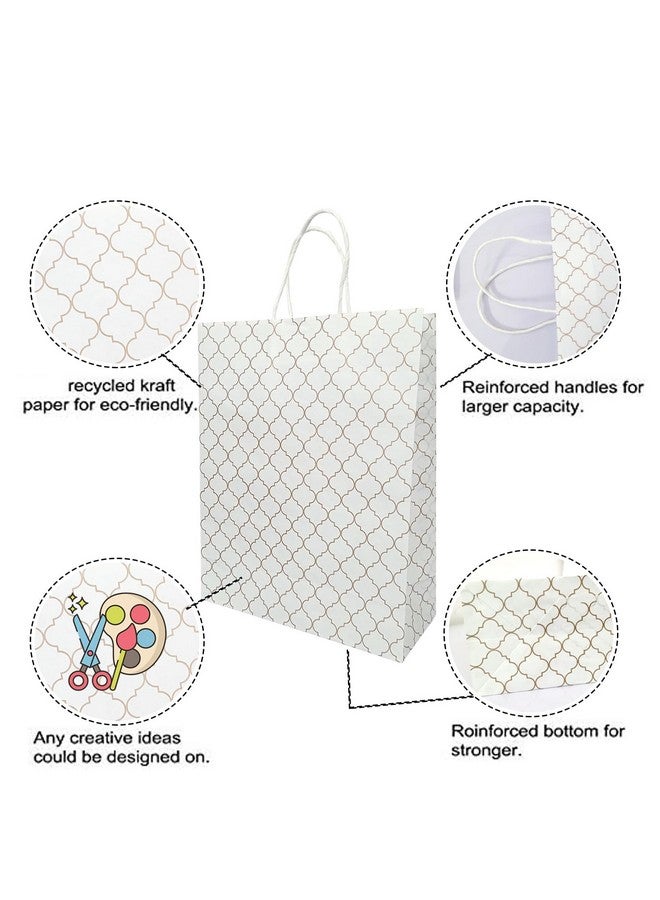 Aakriti Craft Paper Bags, Carry Bag For Wedding Party Craft Retail Packaging, Recycled Twist Handles Colorful White Small Gift Bags Shopping Bags Small Size: 10 x 8 x 3 Inch (20 PCS) - Image 3
