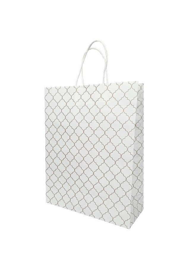Aakriti Craft Paper Bags, Carry Bag For Wedding Party Craft Retail Packaging, Recycled Twist Handles Colorful White Small Gift Bags Shopping Bags Small Size: 10 x 8 x 3 Inch (20 PCS) - Image 1